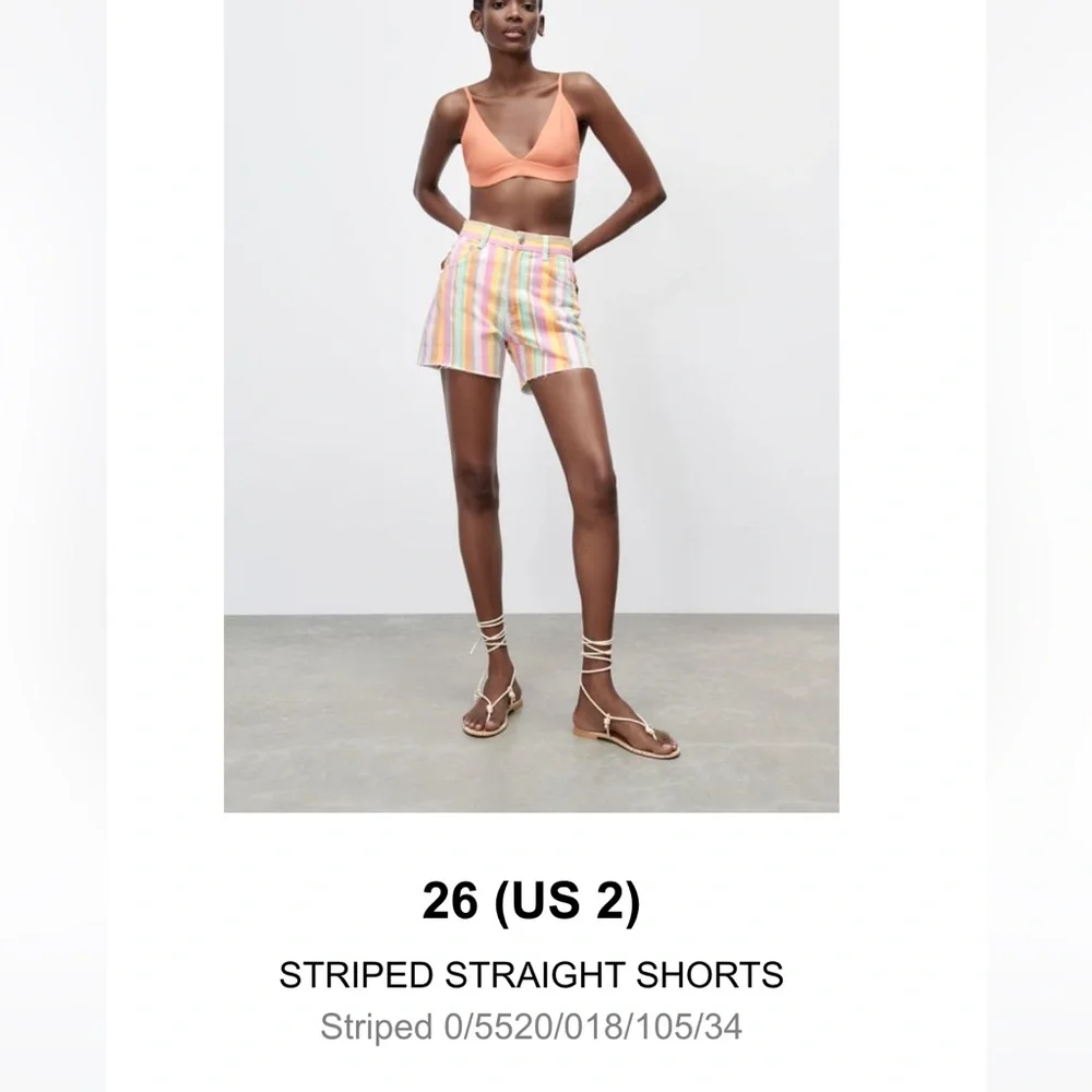 zara striped shorts - Picture 1 of 6